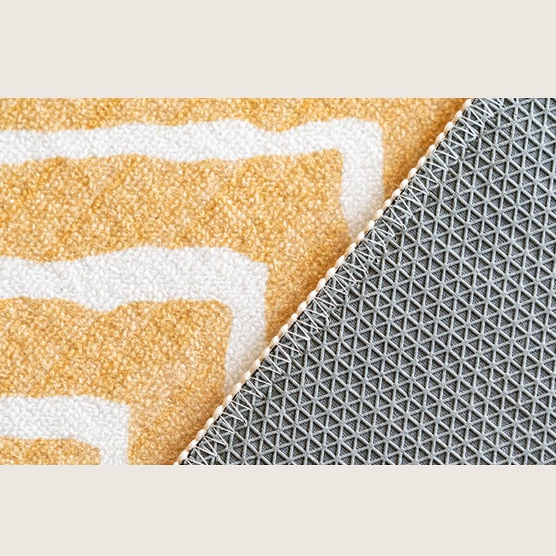 Beige Modern Area Rug Polyester Stripe Pattern Rug Non-Slip Rug for Home Decor