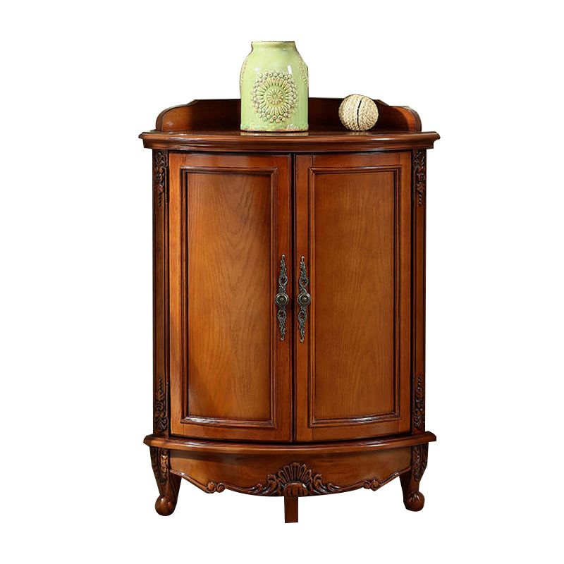 Mid-Century Modern Cabinet with Doors and Cabriole Legs in Solid Wood