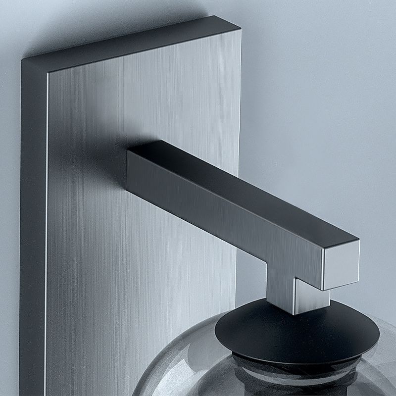 Single Contemporary Silver Glass Shape Unique Bathroom Vanity Light