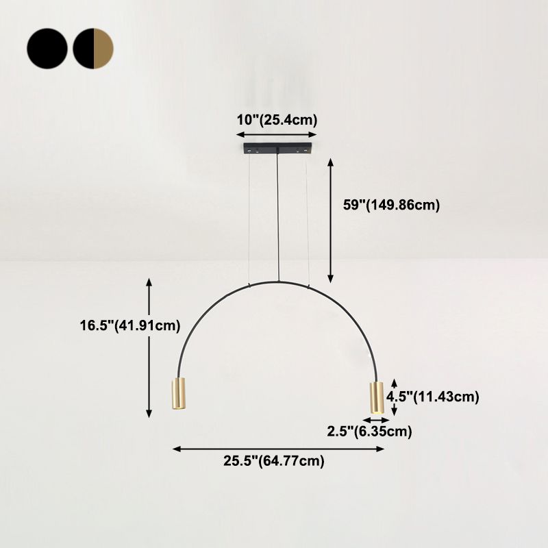 Contemporary Pendant Lights Cylinder Hanging Lighting Fixtures Metal for Kitchen Island