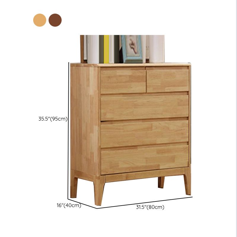 Contemporary 16" W Rubber Wood Storage Chest Bedroom Chest with Drawers