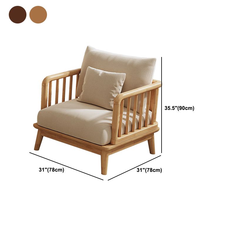 35.4" H Contemporary Cotton Blend Square Arm Sofa for Living Room