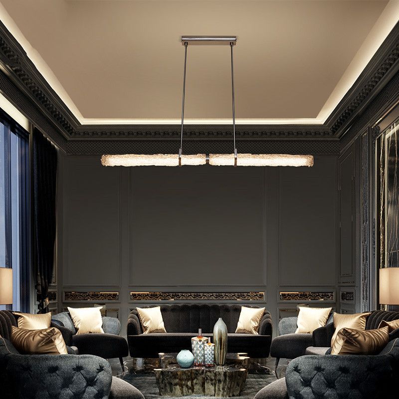 Glass Shade Hanging Island Lights Modern LED Island Lighting Ideas for Kitchen