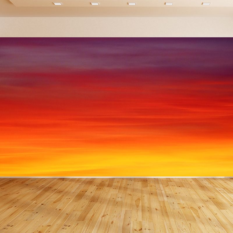 Modern Scenery Sunset Clouds Mural Pastel Color Photography Wall Art for Bedroom