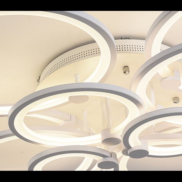Overlapping Circles Acrylic LED Ceiling Light Contemporary Style Simplicity Lighting Fixture for Living Room
