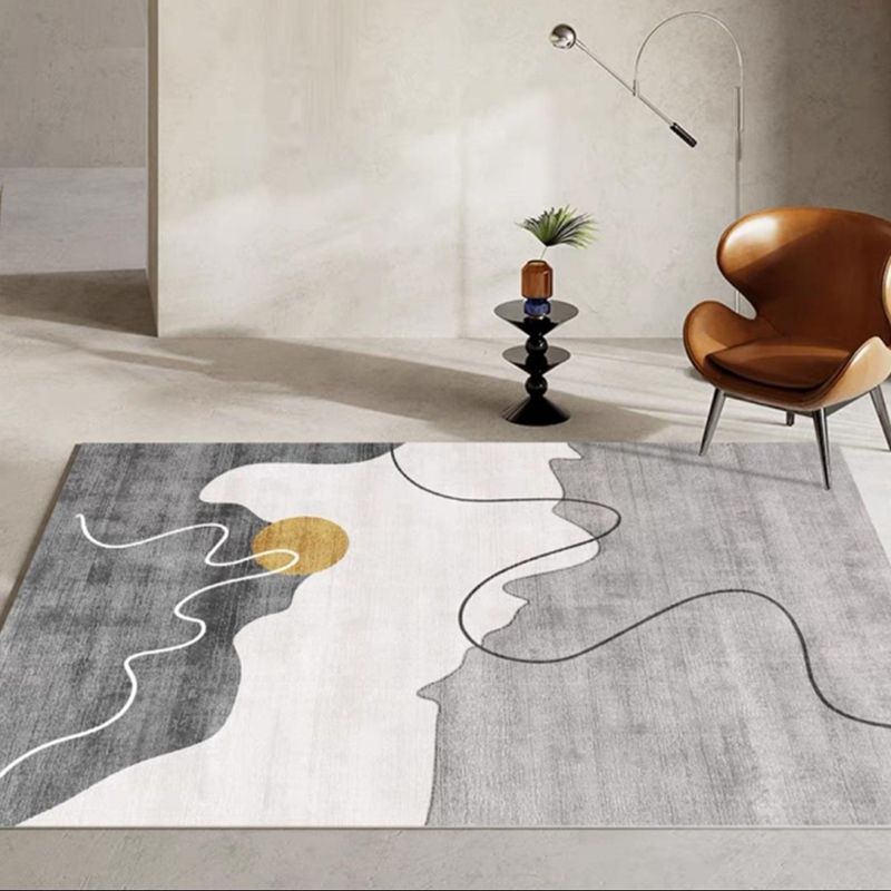 Alfombra de pintura abstracta de estilo moderno alfombra de área sin deslizamiento para la decoración del hogar