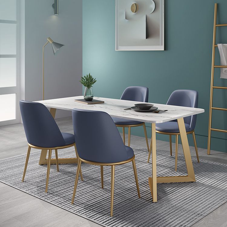 Glam 1/4/5 Pieces Dining Set Rectangle Sintered Stone Dining Table for Home Use