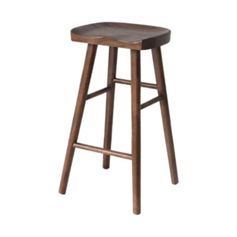Modern Solid Wood Barstool Wood Restaurant Bar Stool with Pedal