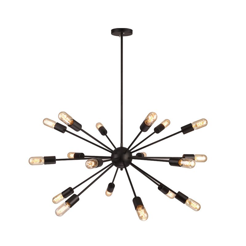 18-Light Sphere Sputnik Chandelier, Starbust Style Metal Led Bulb Ceiling Lights with Adjustable Height