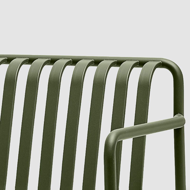 Modern Metal Outdoor Bistro Chairs Open Back Dining Chairs in Green