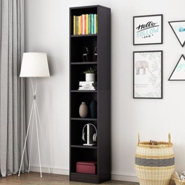 Manufactured Wood Standard Bookshelf Contemporary Closed Back Vertical Bookshelf