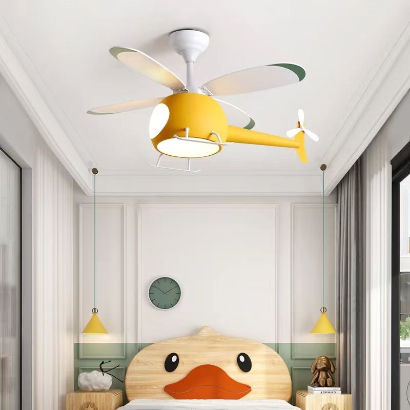 Multi Light Ceiling Fan Lighting Modern Style Metal Ceiling Fan Lighting for Bedroom