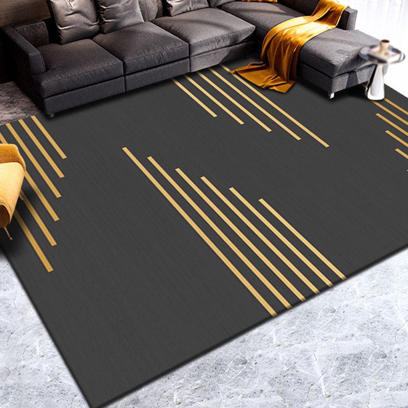 Orange Modern Carpet Blending Striped Carpet Non-Slip Backing Carpet for Home Decor
