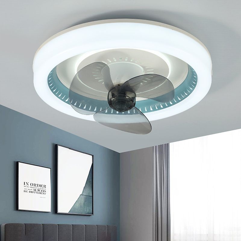 Circle Metal Ceiling Fan Lamp Minimalist LED Ceiling Mounted Light