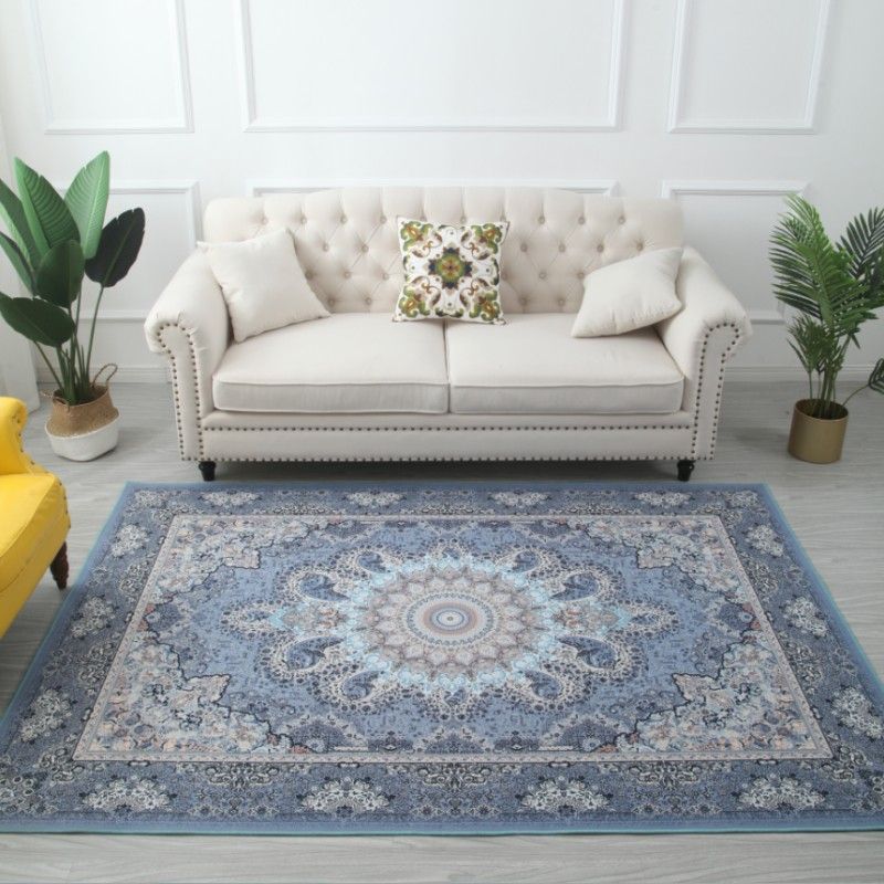 Traditional Tribal Totem Rug Polyester Indoor Rug Stain Resistant Area Carpet for Living Room