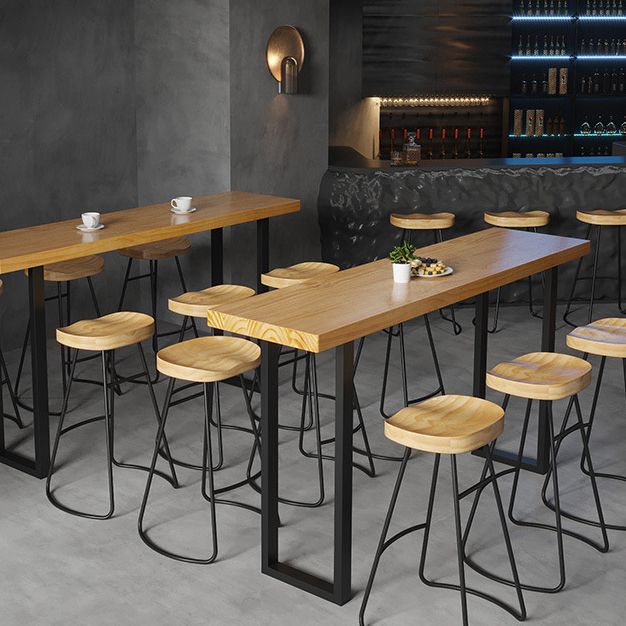 Glam Sled Bistro Table Solid Wood Indoor Natural Bar Wine Table