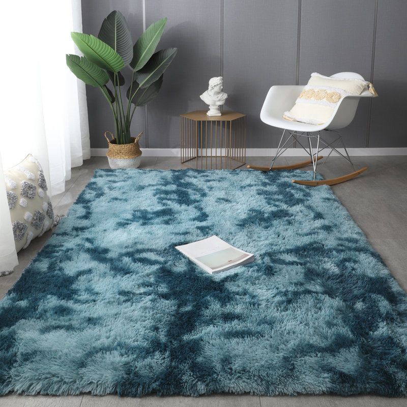 Simplicity Solid Rug Polyester Indoor Carpet Non-Slip Backing Shag Area Carpet for Living Room