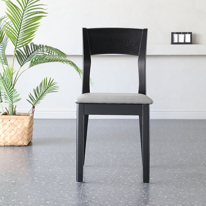 Chaise d'appoint de salle à manger contemporaine en bois, chaise à dossier ouvert de 16 pouces de large pour un usage domestique