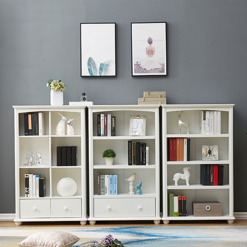 Contemporary Closed Back Bookshelf Standard Wooden Bookcase with Shelves