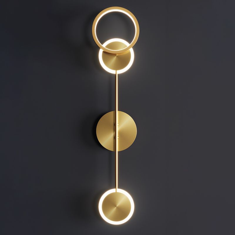 Nordic Style Brass Wall Light Circle Gold LED Wall Sconce for Living Room