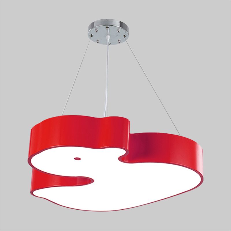 Duck Chandelier Pendant Light Cartoon Acrylique LED CHAMBRE LEMPORT DE LAMPE EN VERT / ROUGE / JAUNE