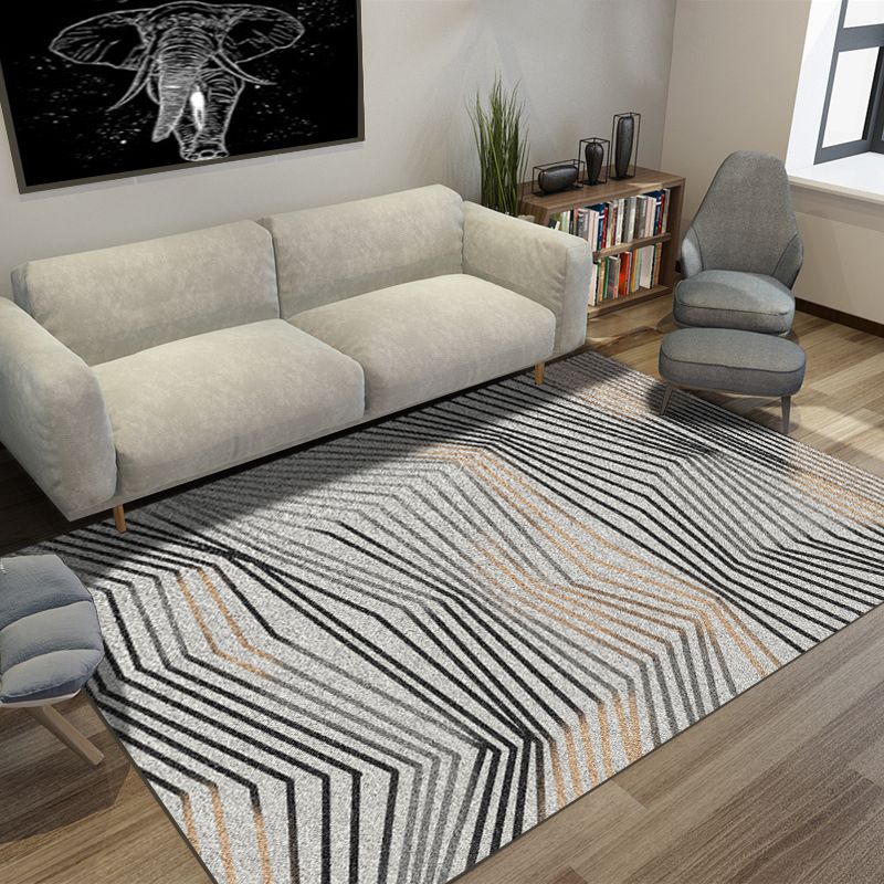 Individuality Graphic Pattern Area Rug Multicolored Modern Trendy Rug Polyester Anti-Slip Backing Carpet for Living Room