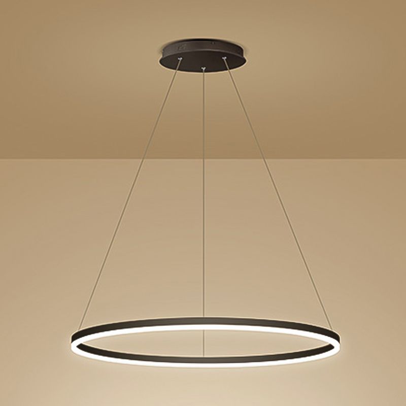 Contemporary Circle Shape Pendant Chandelier Metal 1-Light Pendant Lighting