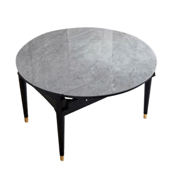 Sintered Stone Dining Table Round Drop-Leaf Dinner Table for Dining Room