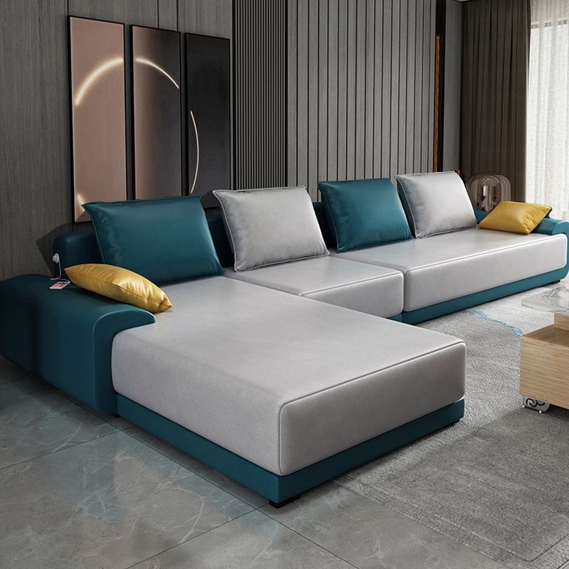 129.92" W √ó 70.87" D √ó 27.56" H L-Shape Removable Cushions Pillow Top Arm Sectional