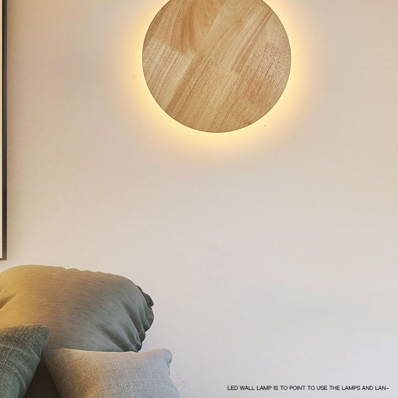 Chinese Style Wooden Wall Lamp Minimalism LED Wall Mount Light for Bedroom Living Room