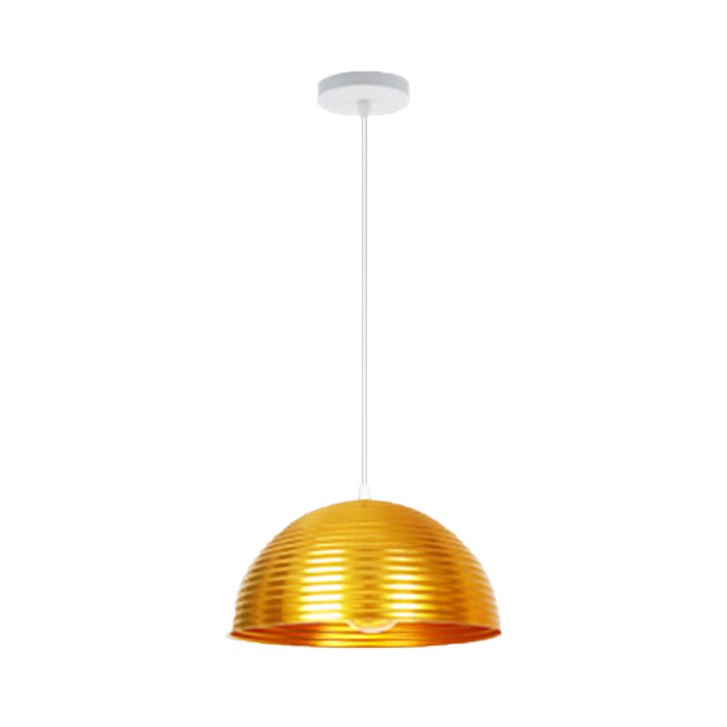 Luz colgante de tono de cúpula con luz de metal contemporáneo de metal rojo/amarillo/luz colgante, 12 "/16" /19.5 "de ancho