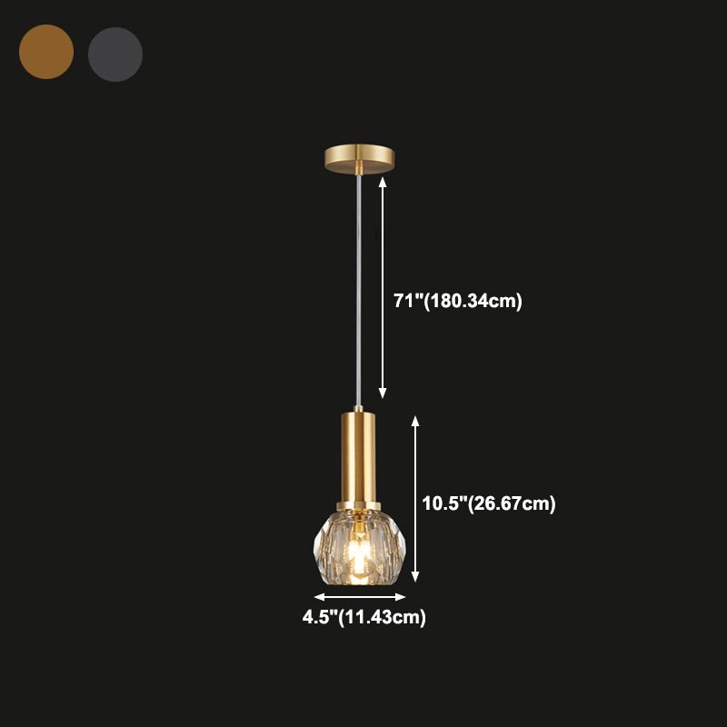 Forme rond Crystal Hanging Light Modern Style Multi Lights Assemblées de luminaires suspendus