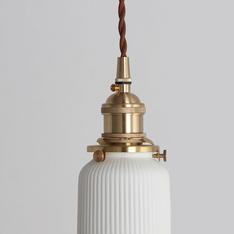 Ceramic Industrial Pendant Light 1-Light Hanging Ceiling Light for Bedroom