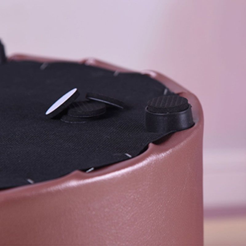Modern Leather Pouf Water Resistant Round Pouf for Drawing Room