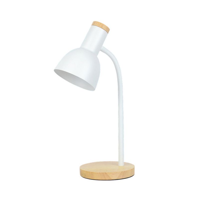 Wooden Dome Table Lamp in Modern Minimalist Style Wrought Iron Macaron Table Light for Bedroom