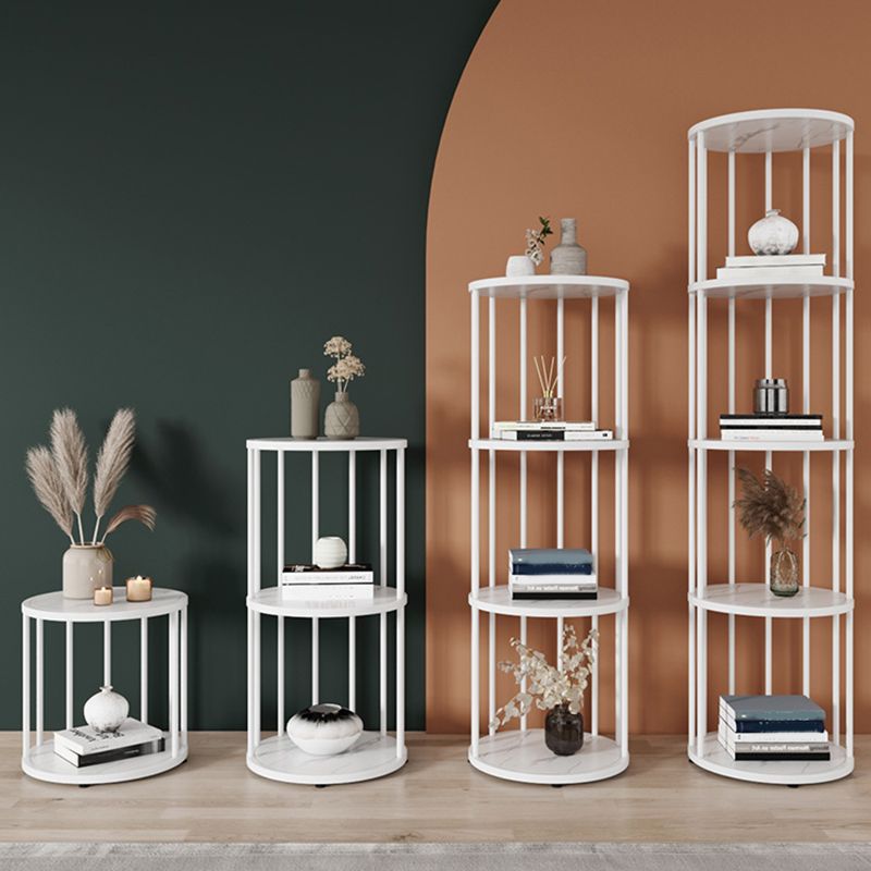 Scandinavian Metal Corner Bookshelf Open Vertical Bookshelf for Living Room