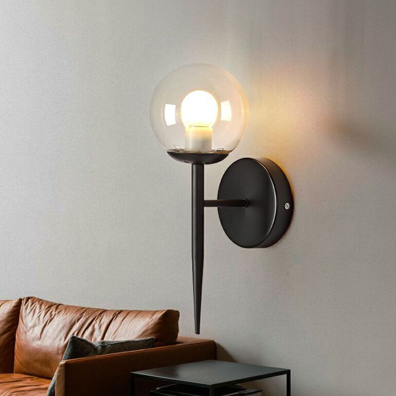 Torch Design Wand SCONCE Minimalistisch helder kogelglas enkele gang muurlamp