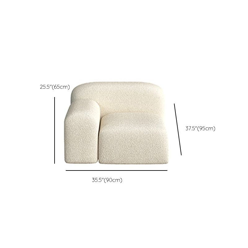 Scandinavian Sofa Fabric White Cushions Standard Square Arm Living Room Seating