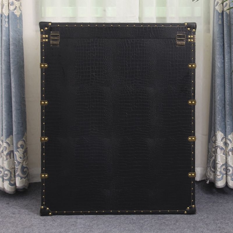 Rustic Leather Chest Vertical Chest with Drawers for Bedroom