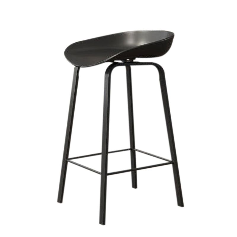 Nordic Design Bucket Low Back Stools for Home Plastic Counter Stool with Metal Legs