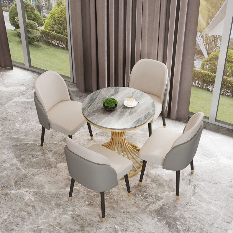 Traditional Luxury Dining Table Sintered Stone Pedestal Table for Dining Room