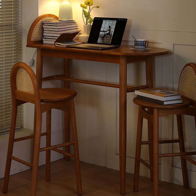 Modern Solid Wood Bar Dining Table Ellipse Bar Table for Kitchen