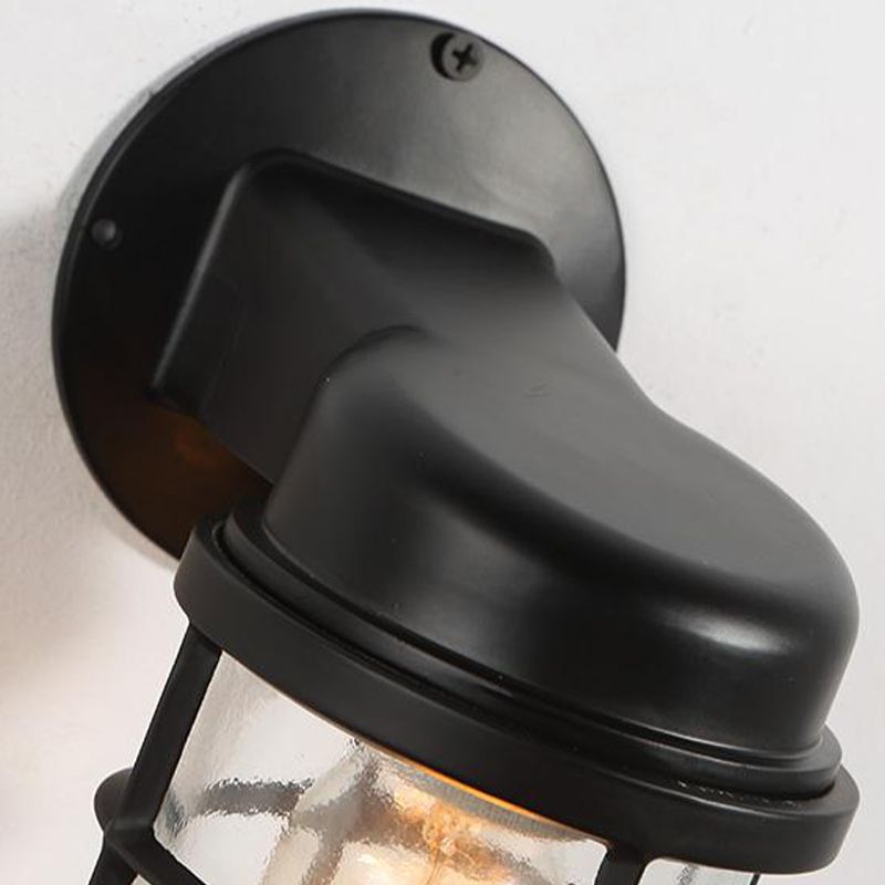 Glass Shaded Lighting Industrial Metallic Wall Light for Foyer