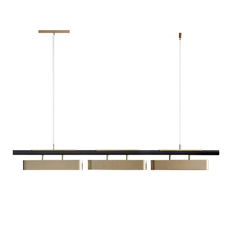 Contemporary Gold and Black Hanging Pendant Lights with Shade for Dining Room