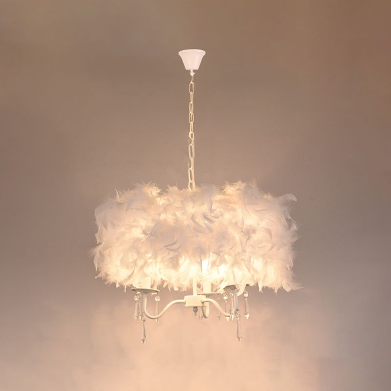 Weiß/Chrom -Kandelabra Kronleuchter modern