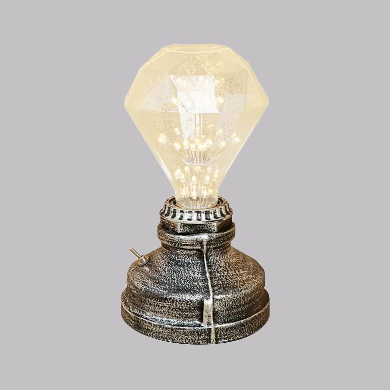 Bronze / vieilli en laiton 1 table de tête éclairage industriel fer forgé de bulbe de table debout lampe avec cordon plug-in