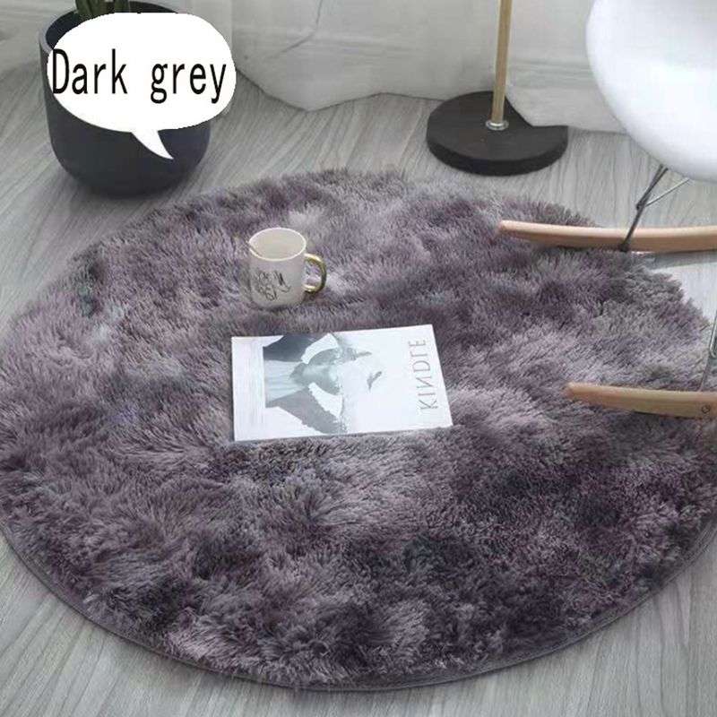 Grey Minimalist Rug Polyester Pure Color Rug Non-Slip Backing Rug for Living Room