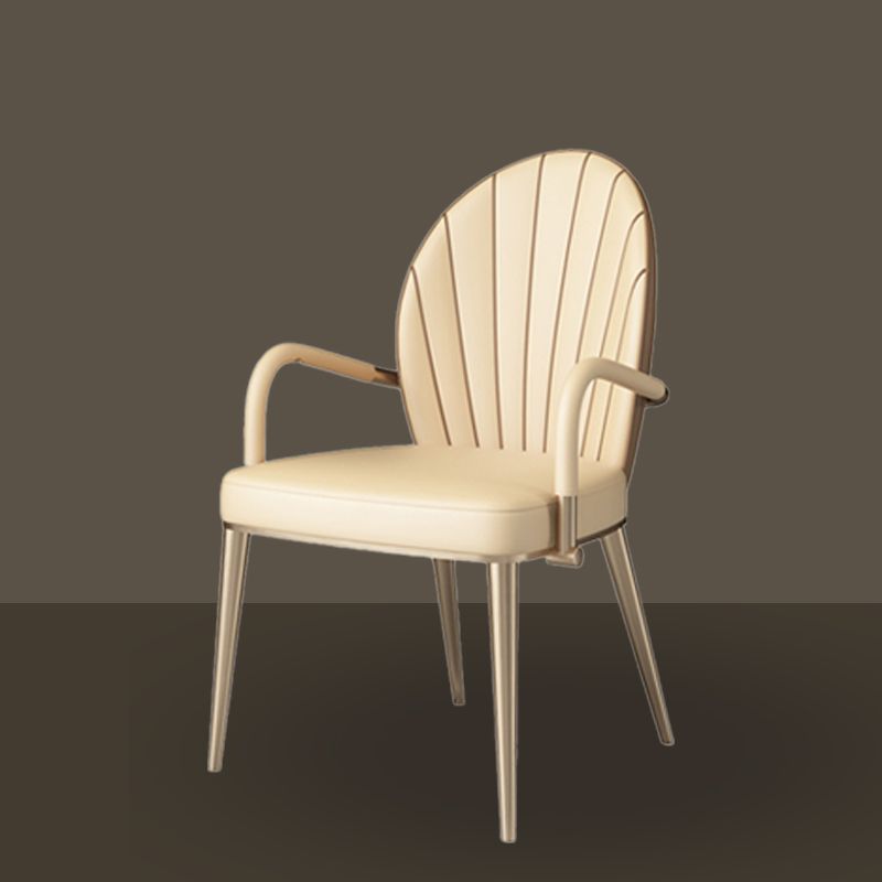 Upholstered Dining Chairs Beige Faux Leather Kitchen Dining Chairs