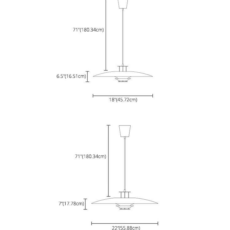 UFO Shaped Single Light Minimalist Hanging Lamp 17.7" Wide Aluminum Alloy Lighting Fixture for Corridor Aisle