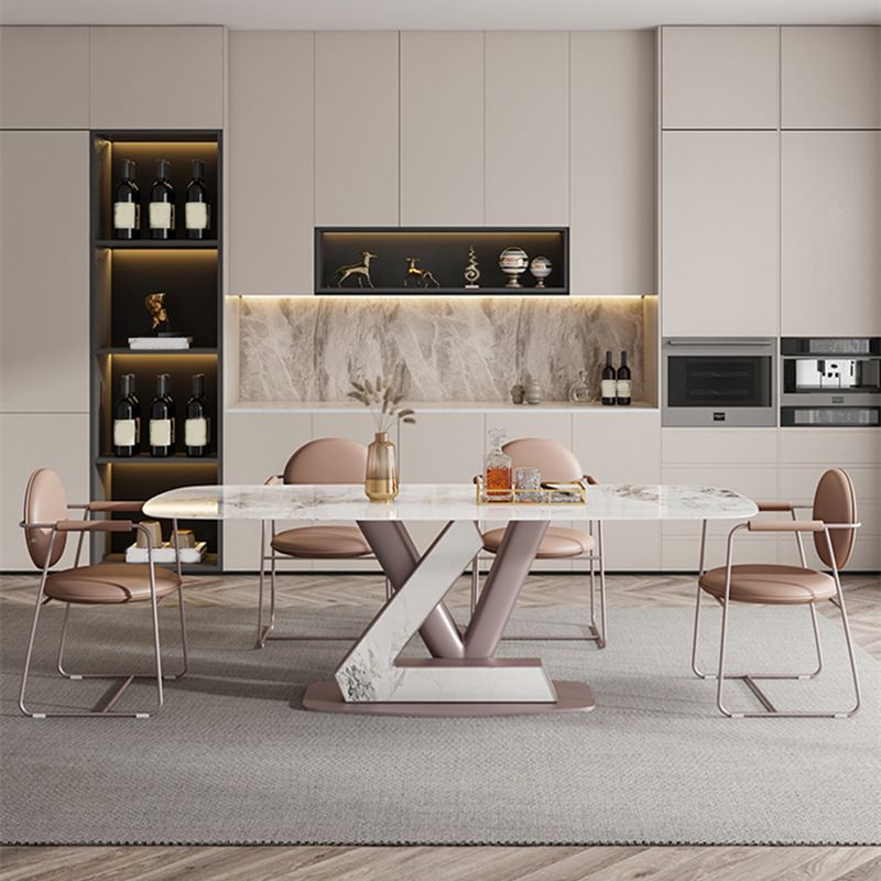 Nordic 1/5/7 Pieces Rectangle Dining Set Sintered Stone Top Dining Room Table Set